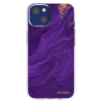 Picasee silikonowe przeźroczyste etui na Apple iPhone 14 - Purple