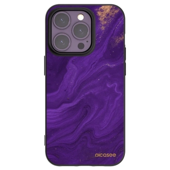 Picasee silikonowe czarne etui na Apple iPhone 14 Pro - Purple