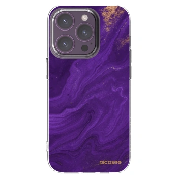 Picasee silikonowe przeźroczyste etui na Apple iPhone 14 Pro - Purple