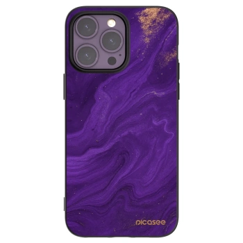 Picasee silikonowe czarne etui na Apple iPhone 14 Pro Max - Purple