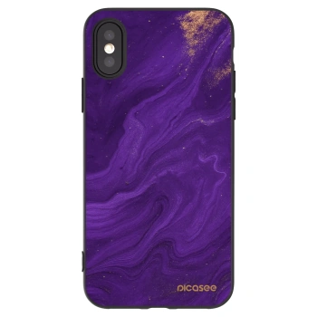 Picasee silikonowe czarne etui na Apple iPhone X/XS - Purple