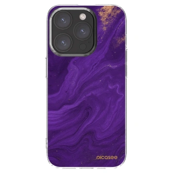 Picasee silikonowe przeźroczyste etui na Apple iPhone 15 Pro - Purple