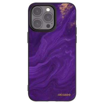 Picasee silikonowe czarne etui na Apple iPhone 15 Pro Max - Purple
