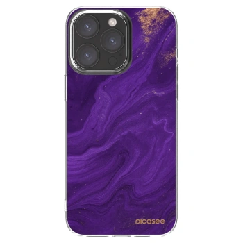 Picasee silikonowe przeźroczyste etui na Apple iPhone 15 Pro Max - Purple