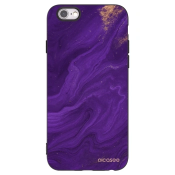Picasee silikonowe czarne etui na Apple iPhone 6/6S - Purple