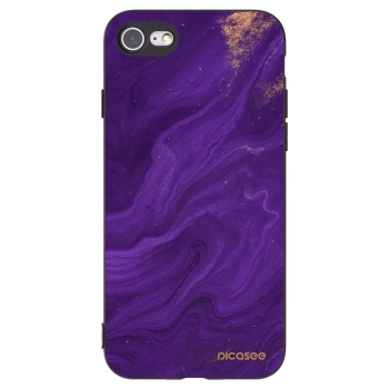 Picasee silikonowe czarne etui na Apple iPhone 7 - Purple