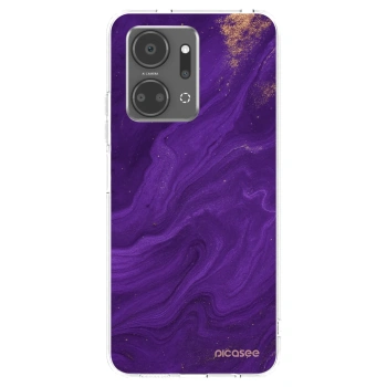Picasee silikonowe przeźroczyste etui na Honor X7a - Purple