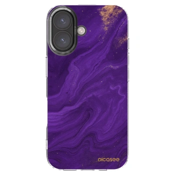 Picasee silikonowe przeźroczyste etui na Apple iPhone 16 - Purple