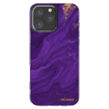 Picasee silikonowe przeźroczyste etui na Apple iPhone 16 Pro Max - Purple