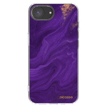 Picasee silikonowe przeźroczyste etui na Apple iPhone 16e - Purple