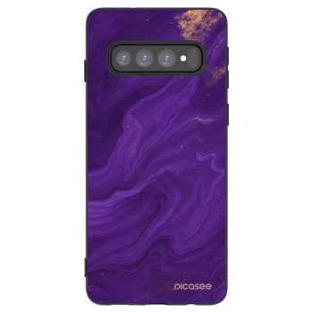 Picasee silikonowe czarne etui na Samsung Galaxy S10 G973 - Purple