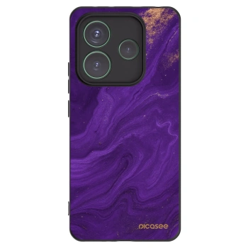 Picasee silikonowe czarne etui na Xiaomi Redmi Note 14 5G - Purple