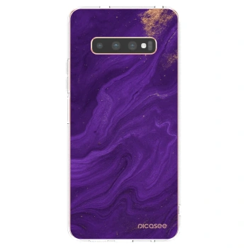 Picasee silikonowe przeźroczyste etui na Samsung Galaxy S10 Plus G975 - Purple