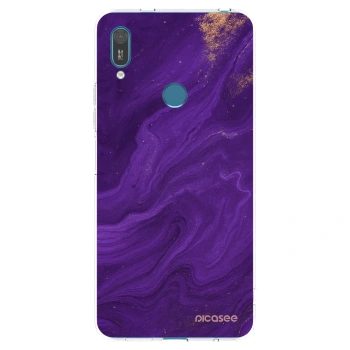 Picasee silikonowe przeźroczyste etui na Huawei Y7 2019 - Purple
