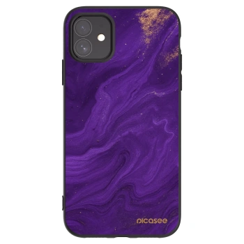 Picasee silikonowe czarne etui na Apple iPhone 11 - Purple