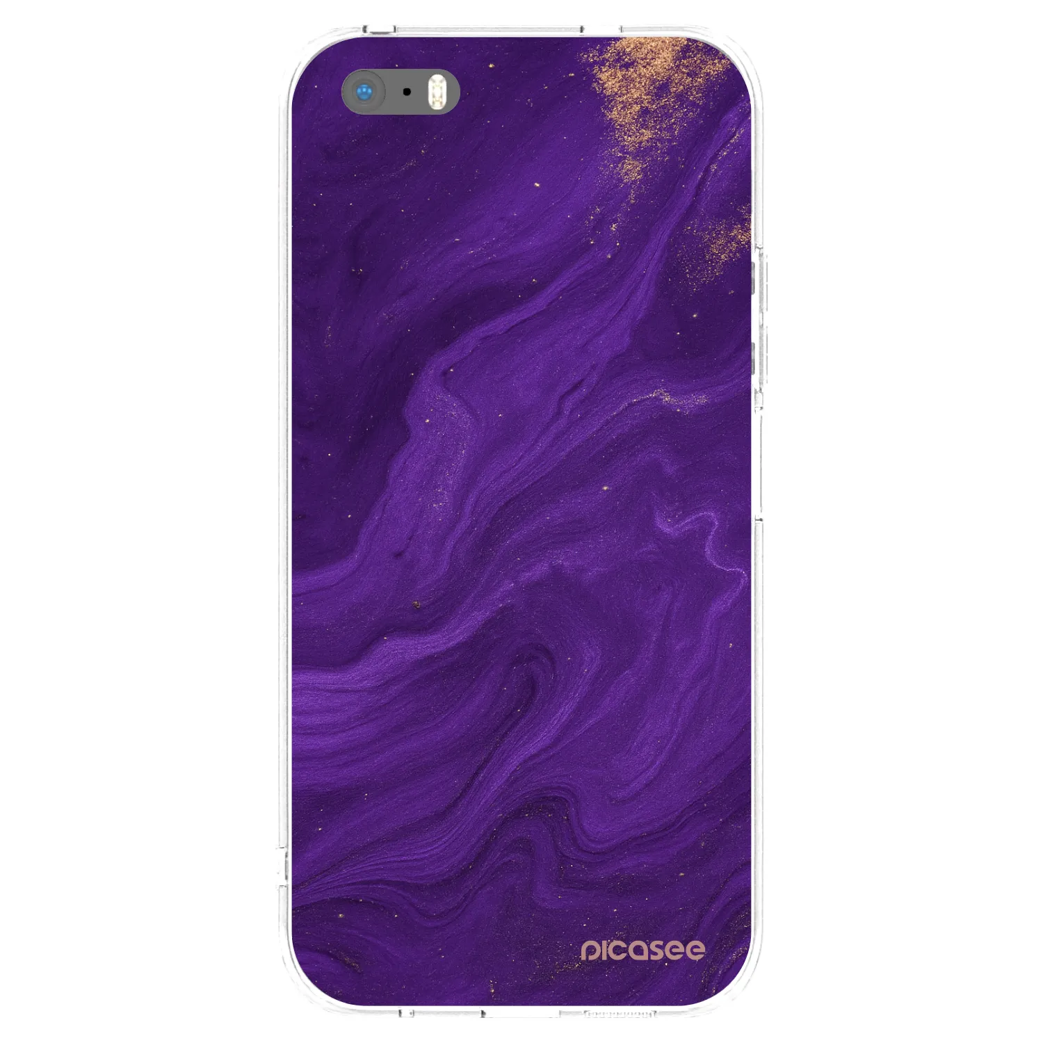 Picasee silikonowe przeźroczyste etui na Apple iPhone 5/5S/SE - Purple
