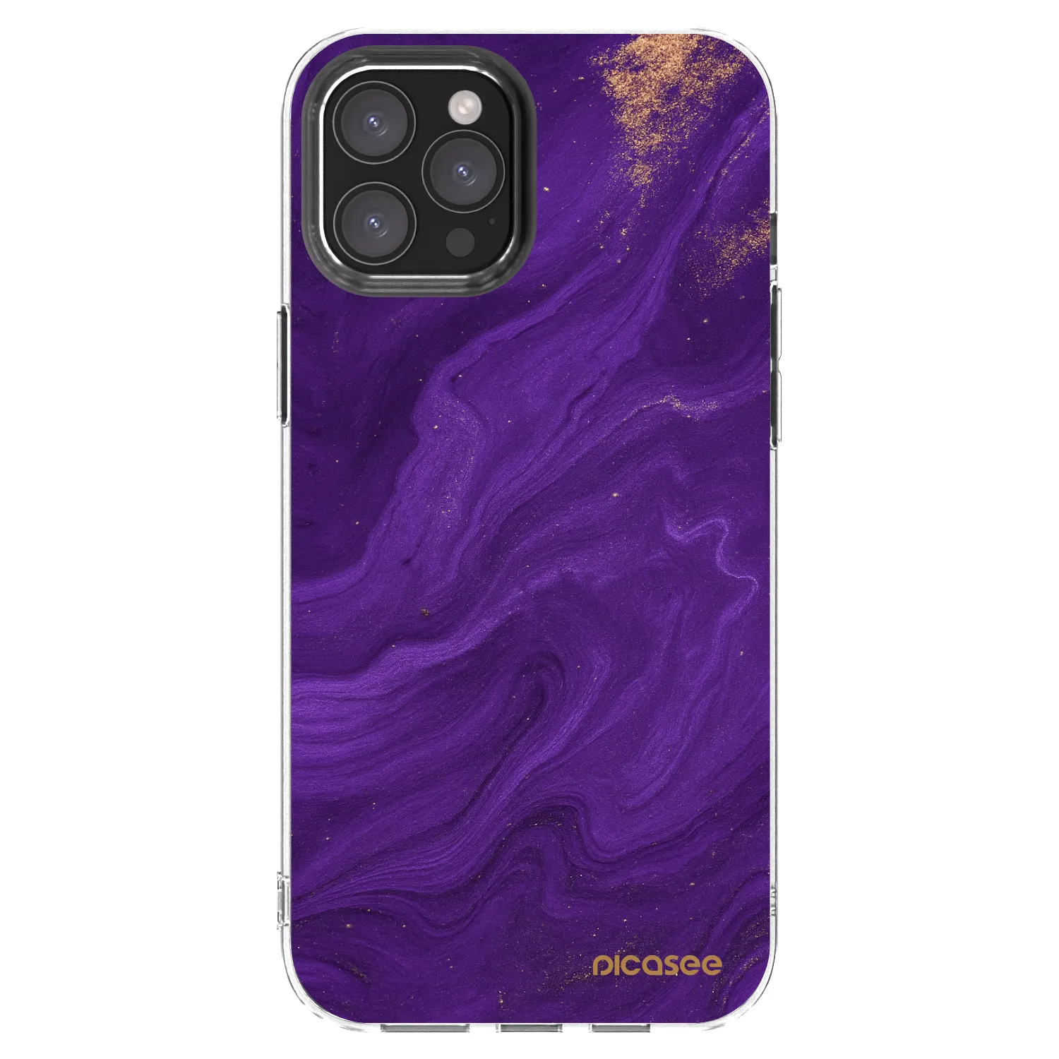 Picasee silikonowe przeźroczyste etui na Apple iPhone 12 Pro Max - Purple