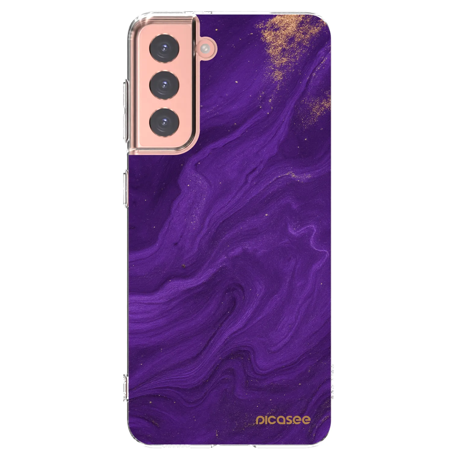 Picasee silikonowe przeźroczyste etui na Samsung Galaxy S21 5G G991B - Purple