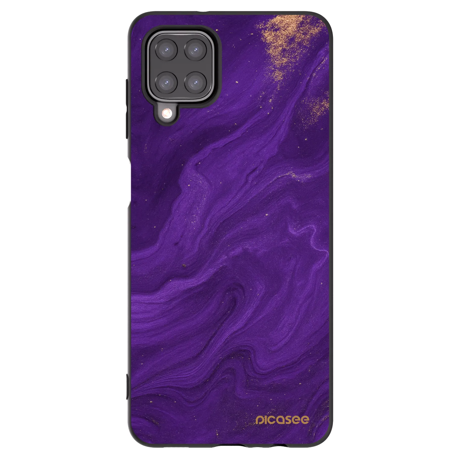 Picasee silikonowe czarne etui na Samsung Galaxy A12 A125F - Purple
