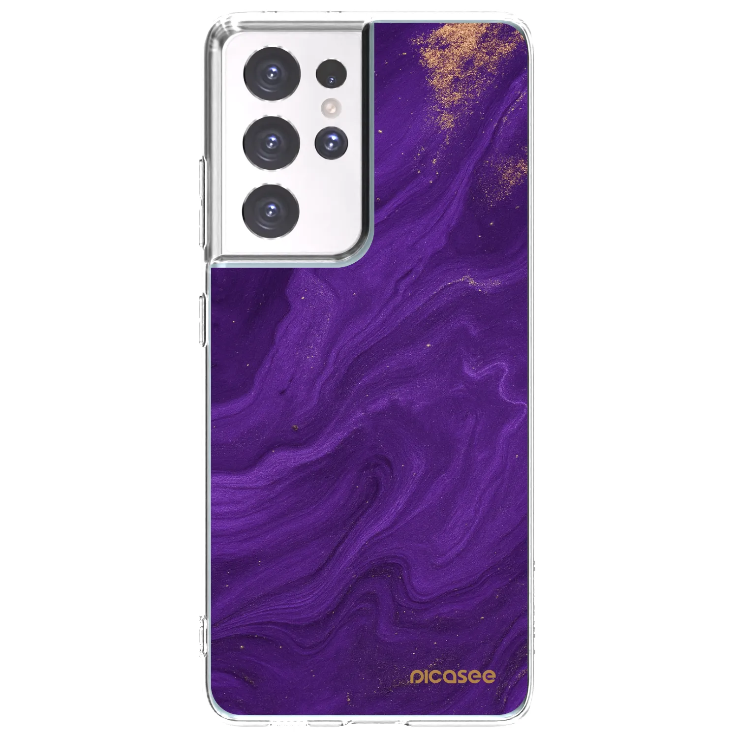Picasee silikonowe przeźroczyste etui na Samsung Galaxy S21 Ultra 5G G998B - Purple
