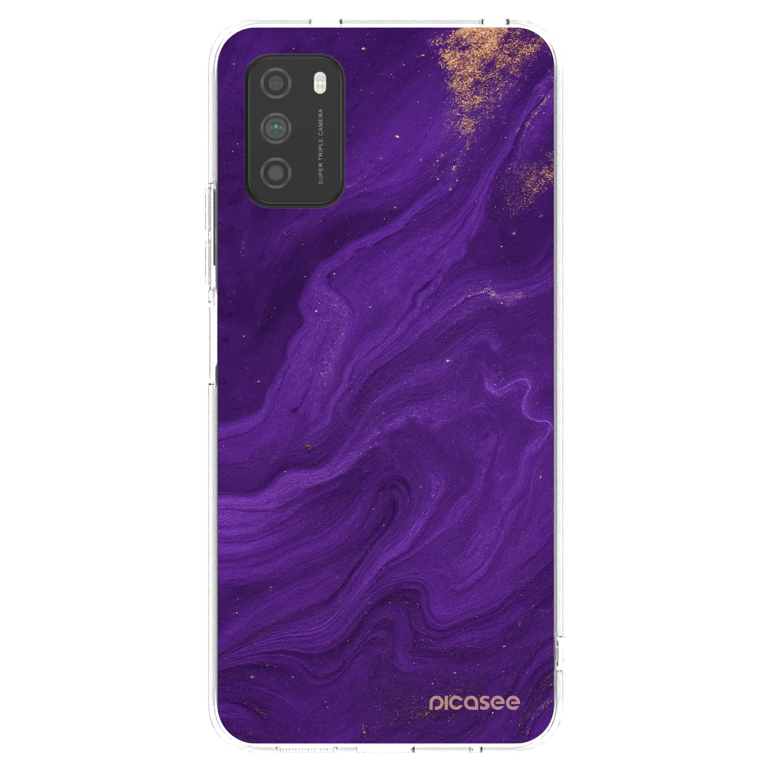 Picasee silikonowe przeźroczyste etui na Xiaomi Poco M3 - Purple