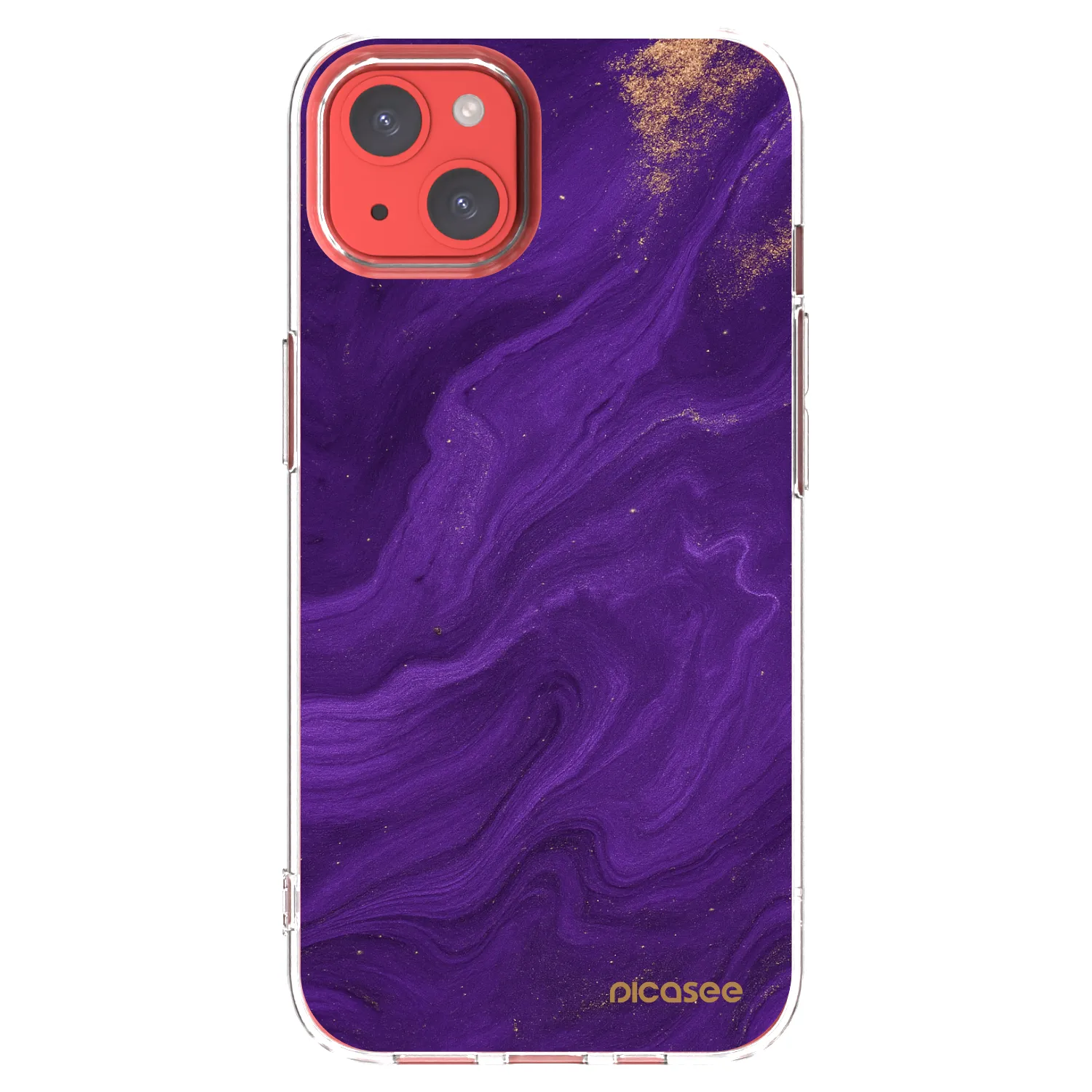 Picasee silikonowe przeźroczyste etui na Apple iPhone 13 - Purple