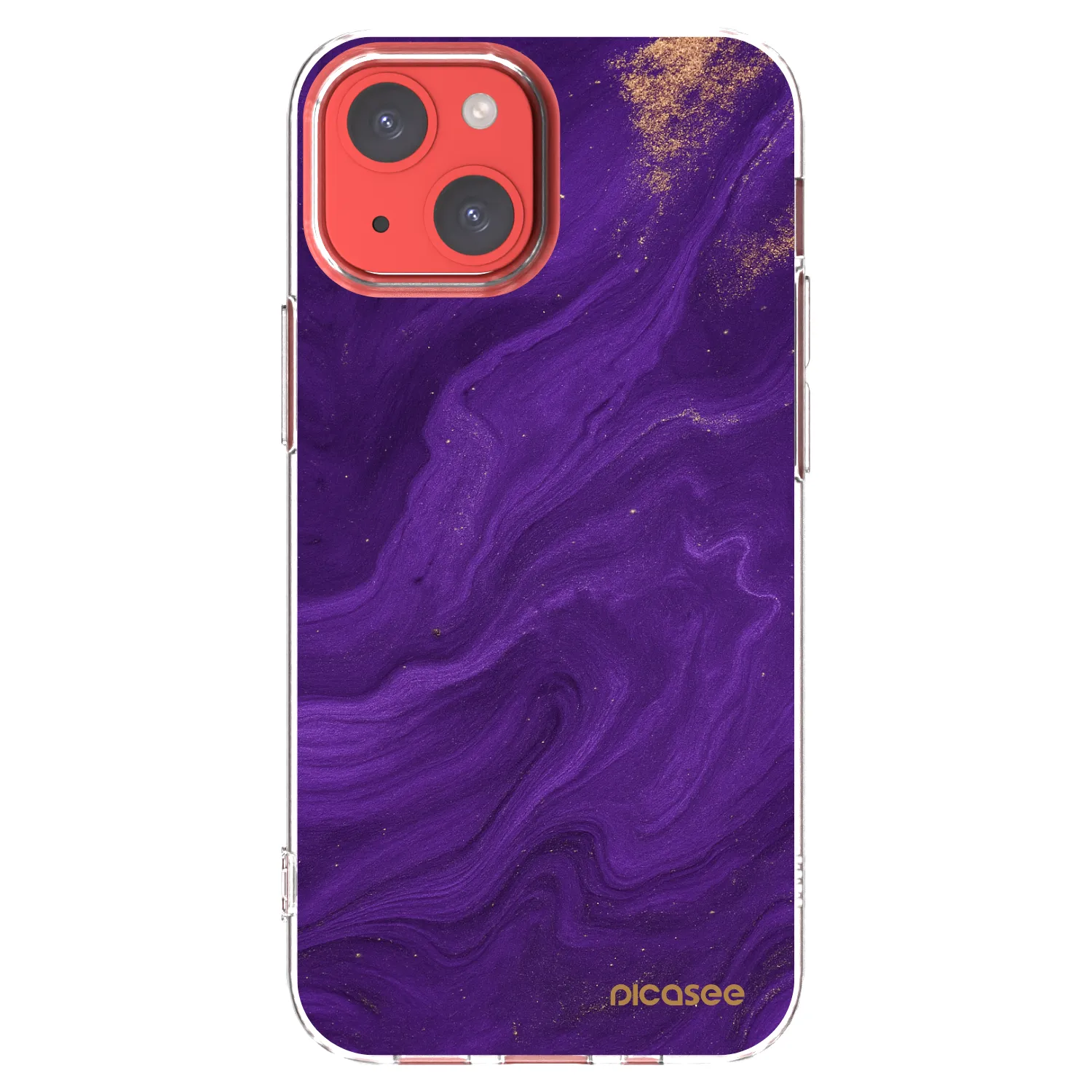 Picasee silikonowe przeźroczyste etui na Apple iPhone 13 mini - Purple