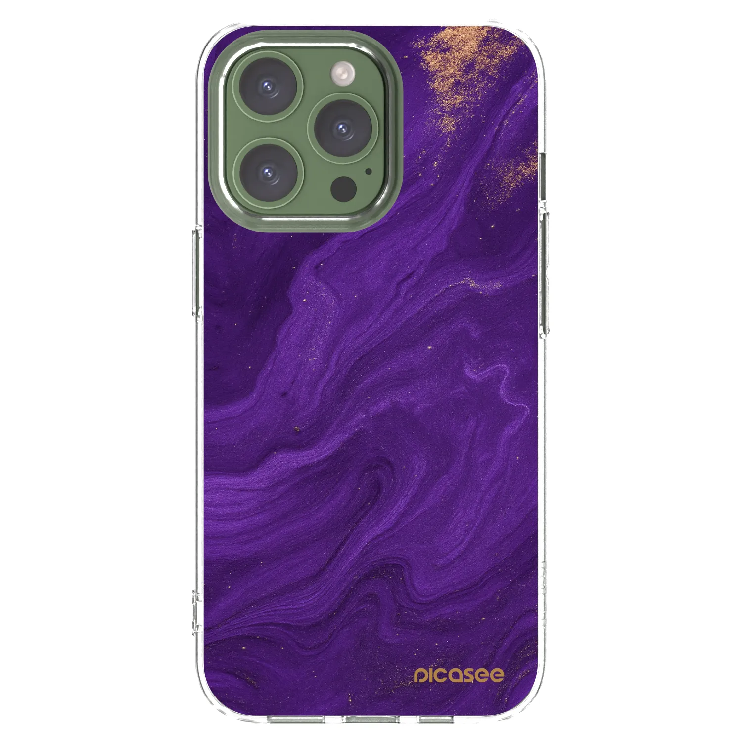 Picasee silikonowe przeźroczyste etui na Apple iPhone 13 Pro - Purple
