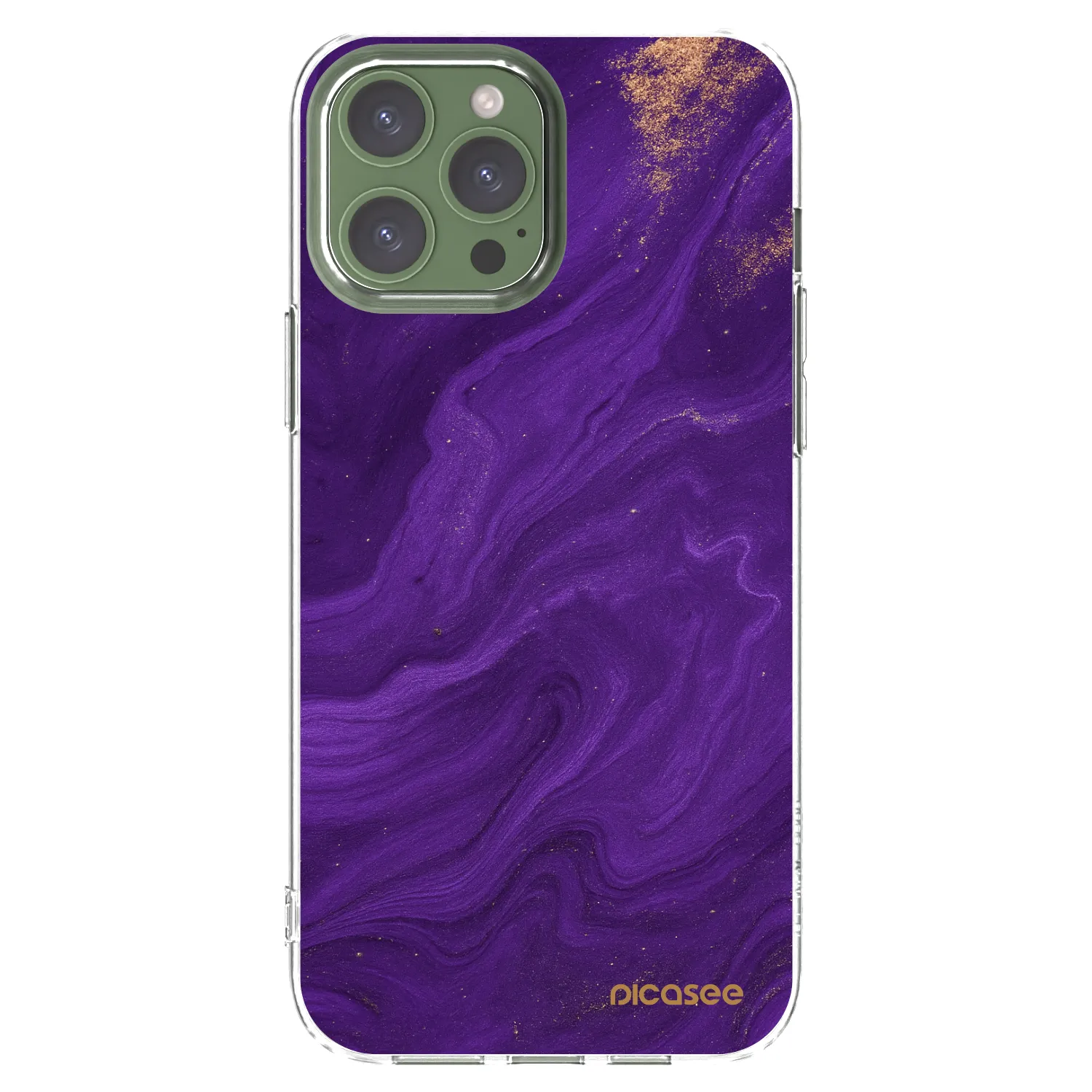 Picasee silikonowe przeźroczyste etui na Apple iPhone 13 Pro Max - Purple