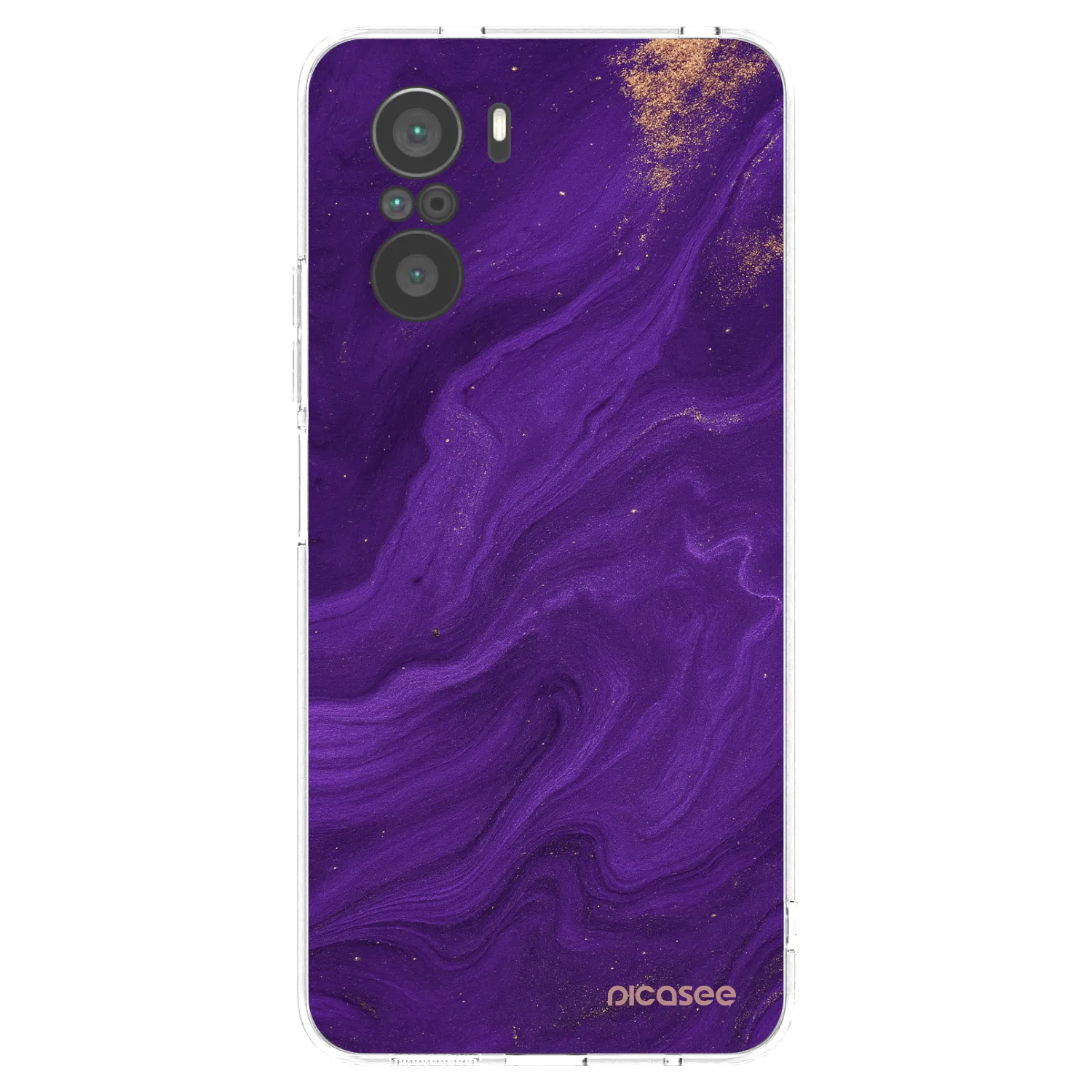 Picasee silikonowe przeźroczyste etui na Xiaomi Poco F3 - Purple