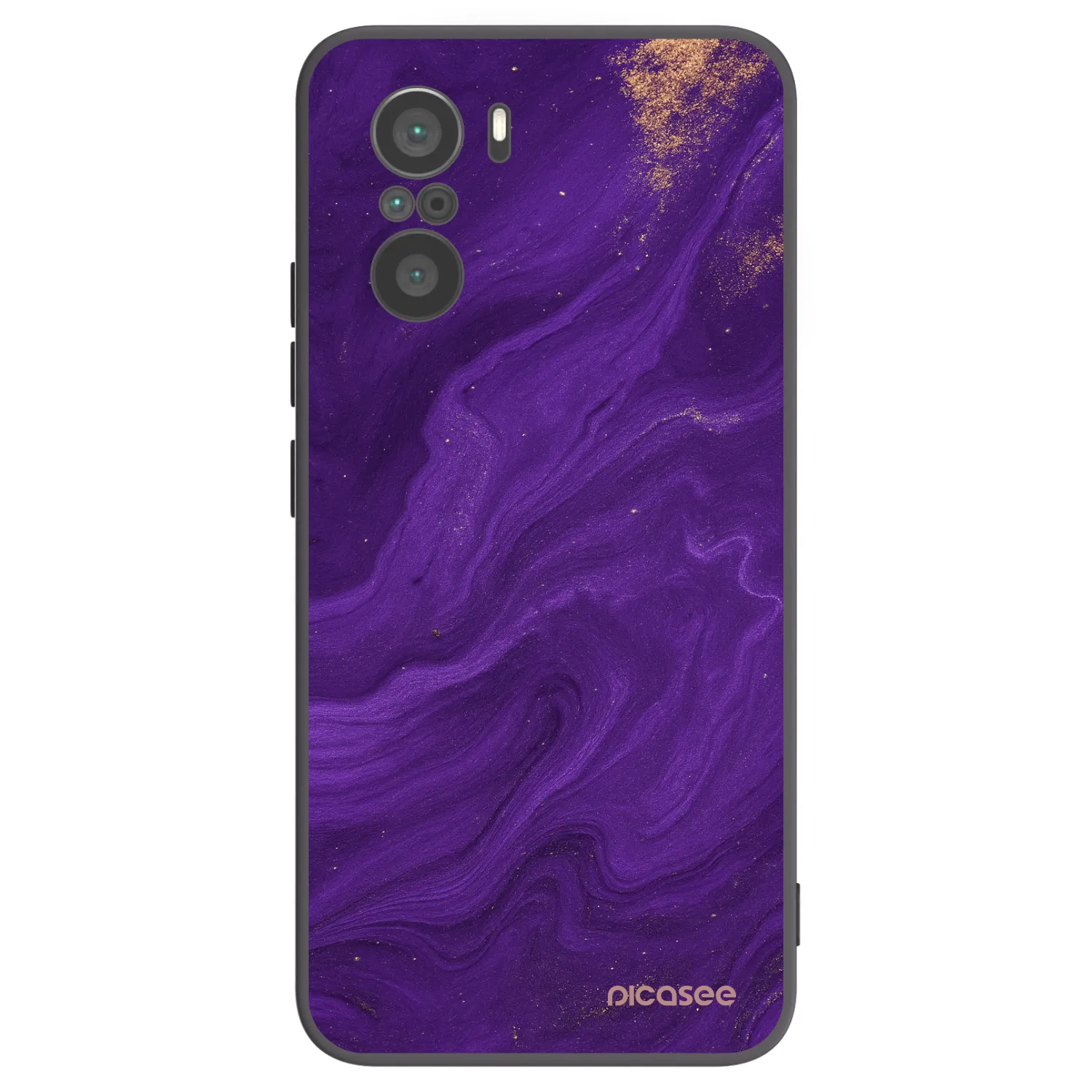 Picasee silikonowe czarne etui na Xiaomi Poco F3 - Purple