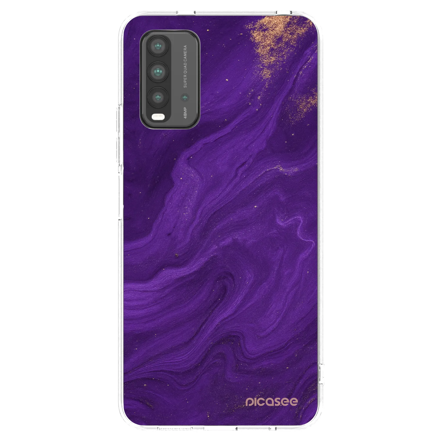 Picasee silikonowe czarne etui na Xiaomi Redmi 9T - Purple