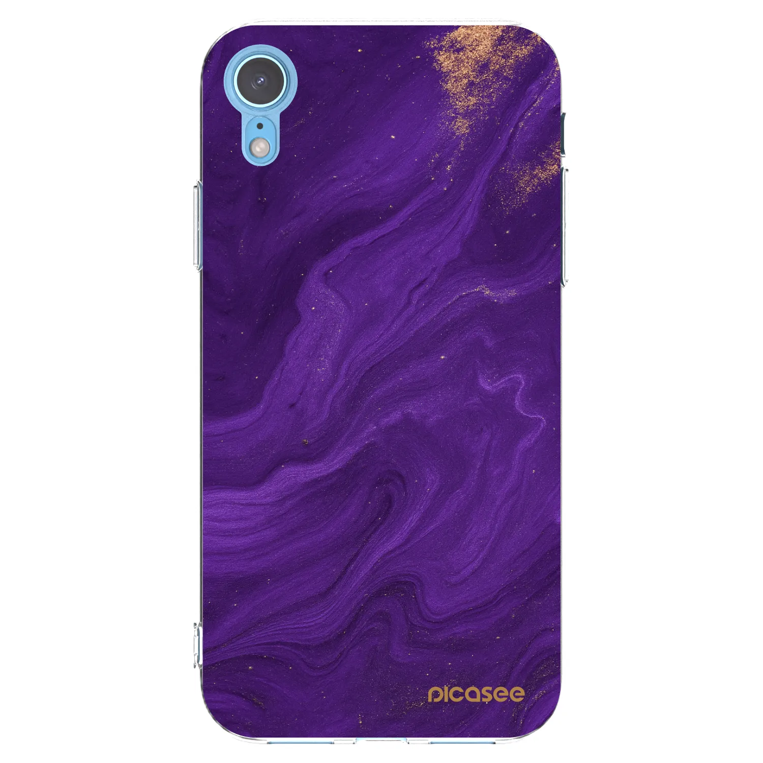 Picasee silikonowe przeźroczyste etui na Apple iPhone XR - Purple