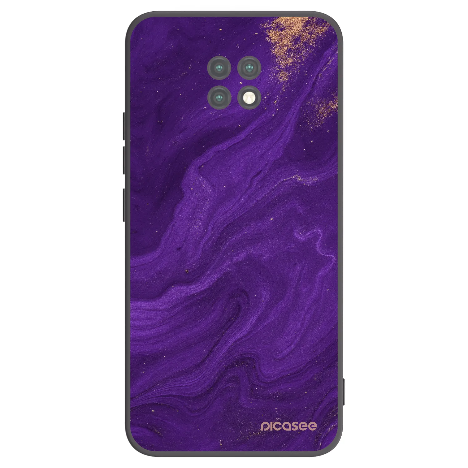 Picasee silikonowe czarne etui na Xiaomi Redmi Note 9T - Purple