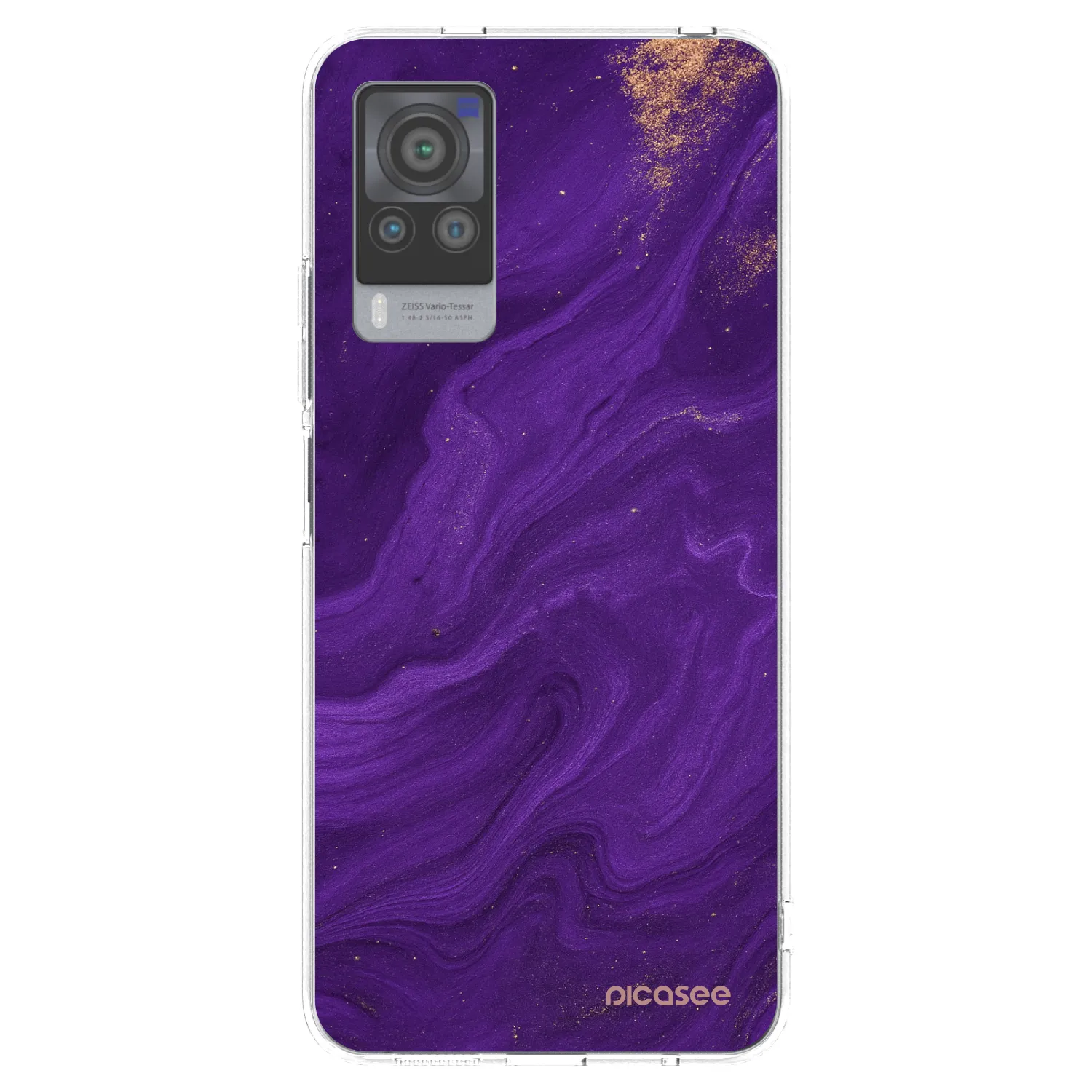 Picasee silikonowe przeźroczyste etui na Vivo X60 Pro 5G - Purple