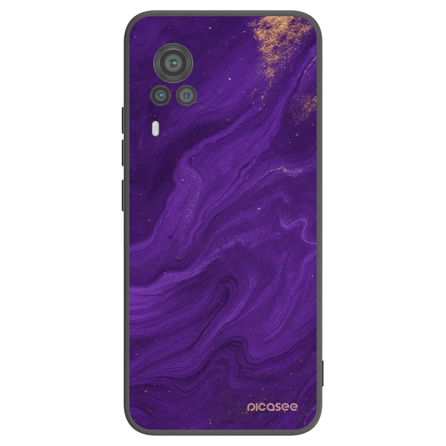 Picasee silikonowe czarne etui na Vivo X60 Pro 5G - Purple