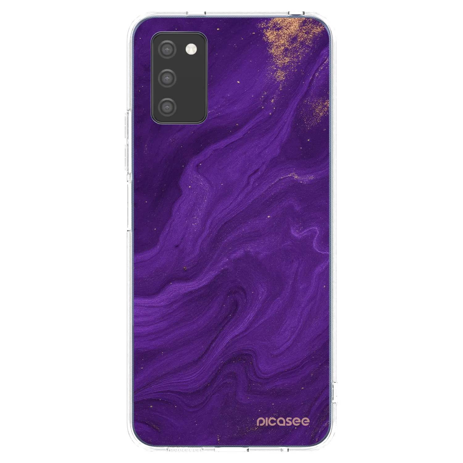 Picasee silikonowe przeźroczyste etui na Samsung Galaxy A03s A037G - Purple