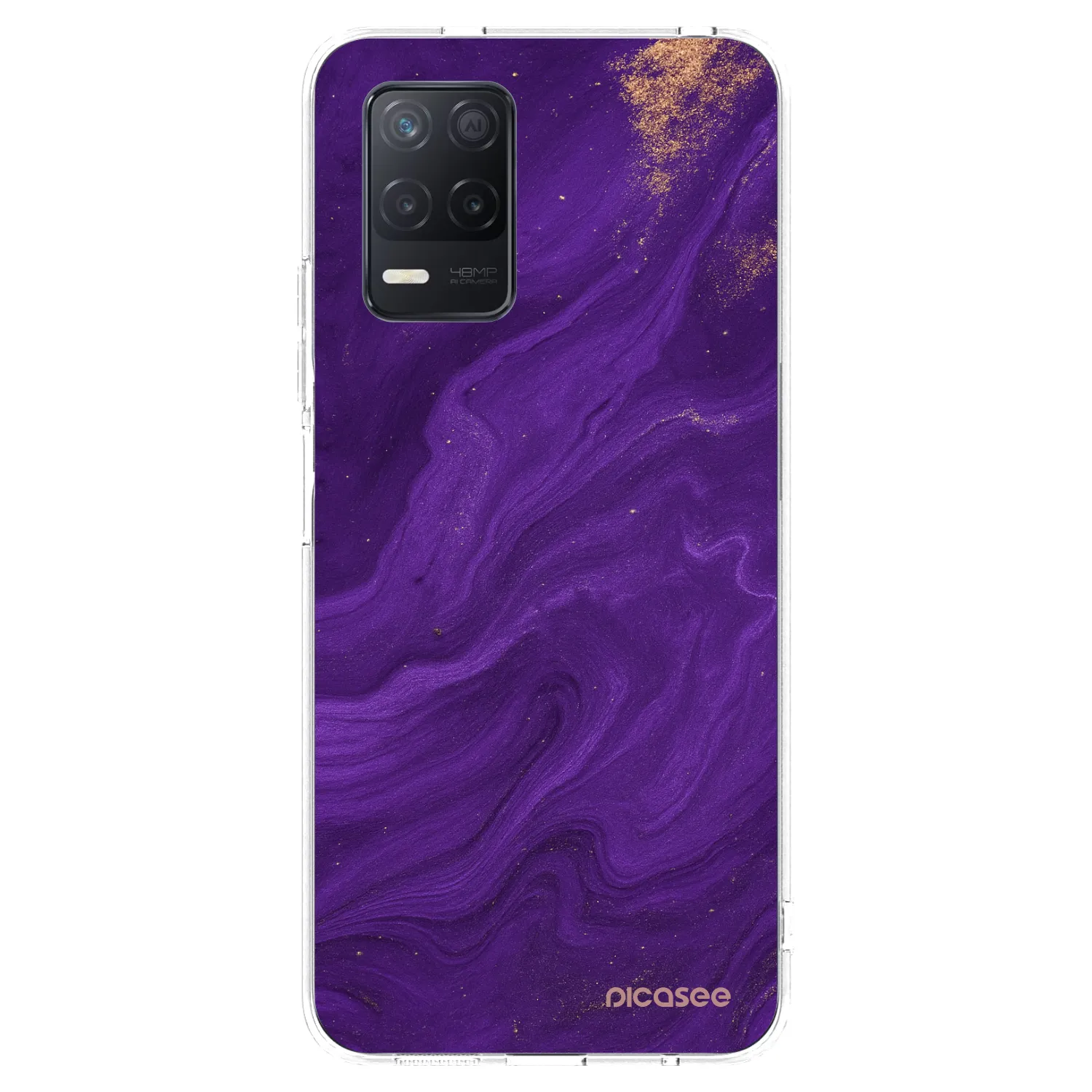 Picasee silikonowe przeźroczyste etui na Realme 8 5G - Purple