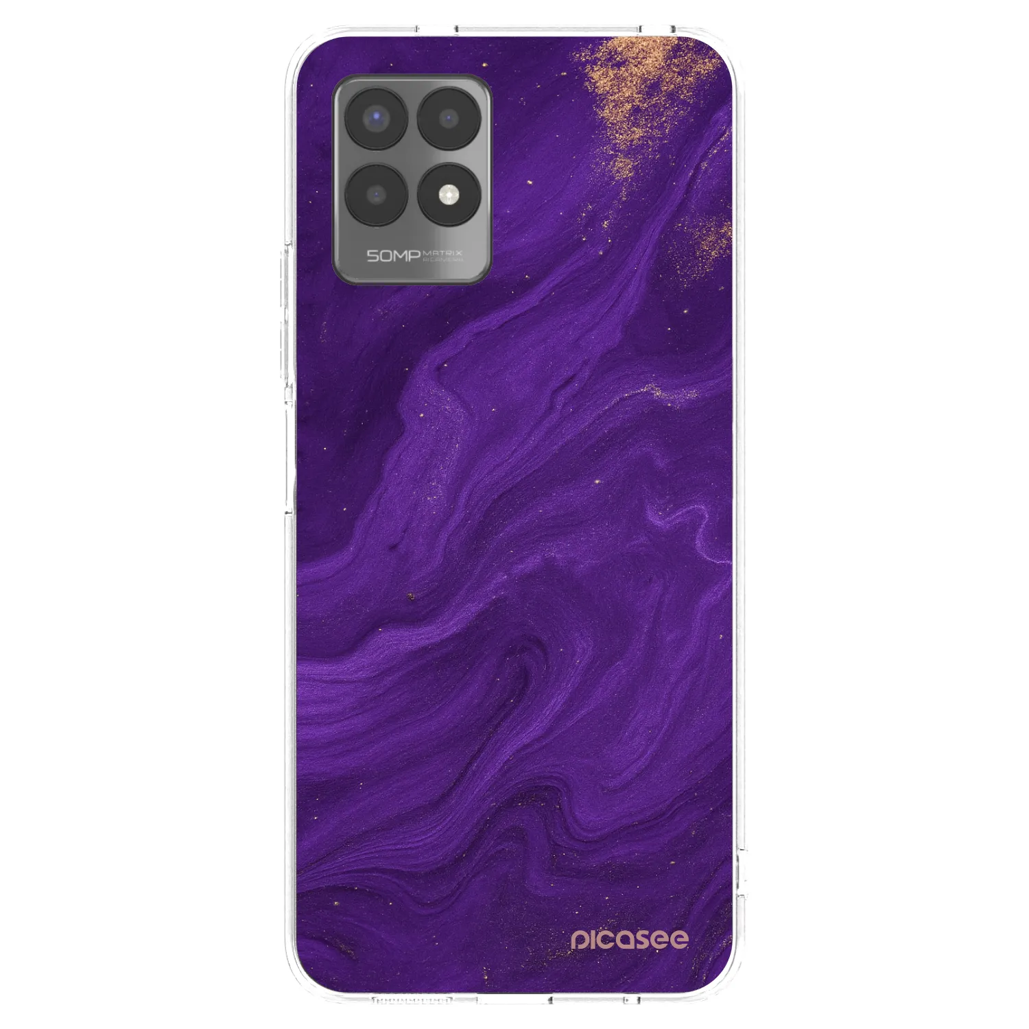 Picasee silikonowe przeźroczyste etui na Realme 8i - Purple