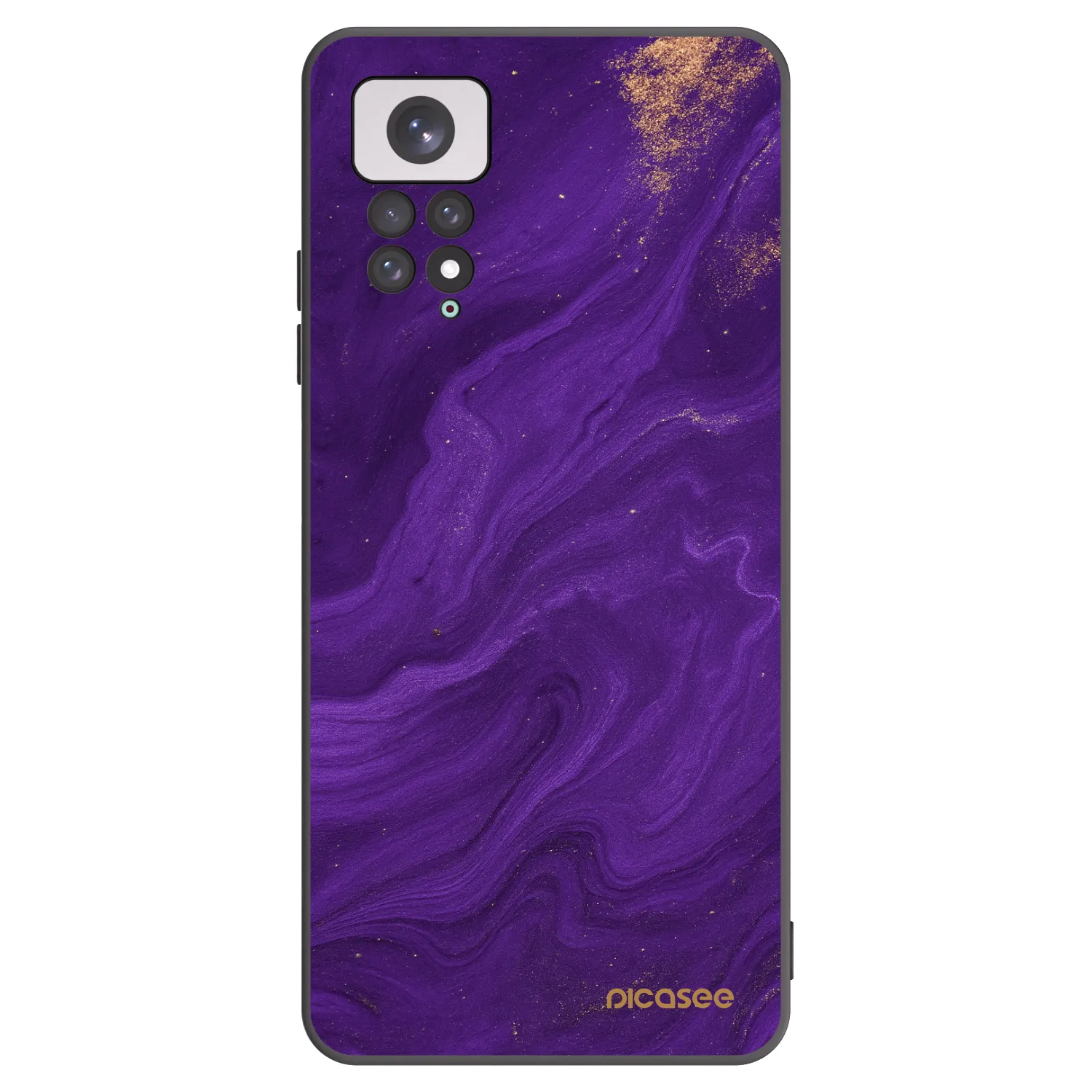 Picasee silikonowe czarne etui na Xiaomi Redmi Note 11 - Purple