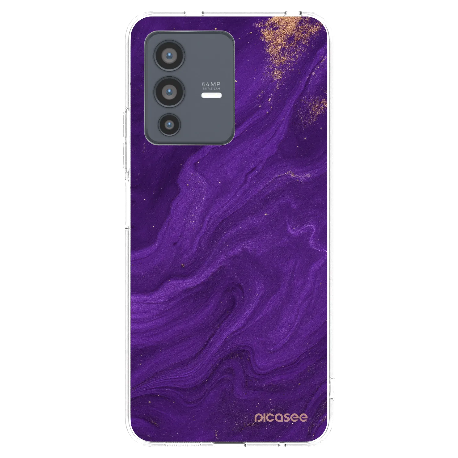 Picasee silikonowe przeźroczyste etui na Vivo V23 5G - Purple
