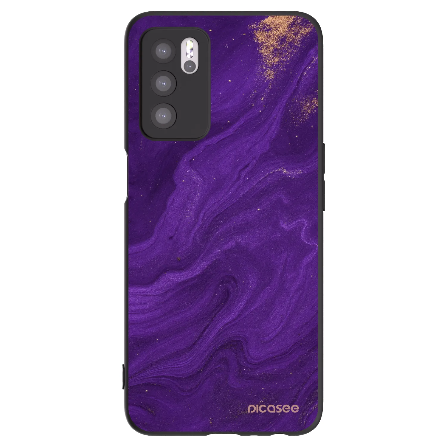 Picasee silikonowe czarne etui na OPPO A16s - Purple