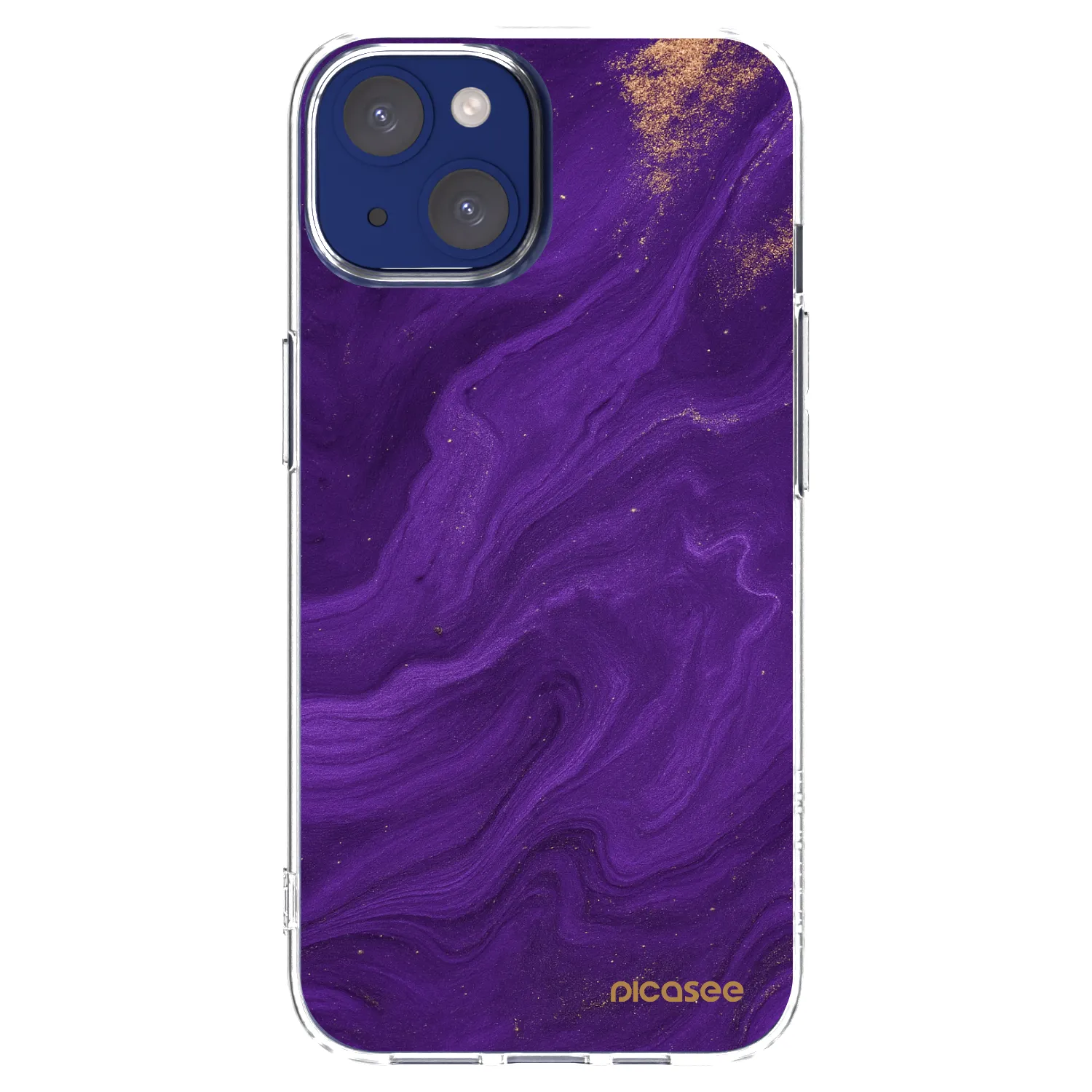 Picasee silikonowe przeźroczyste etui na Apple iPhone 14 - Purple