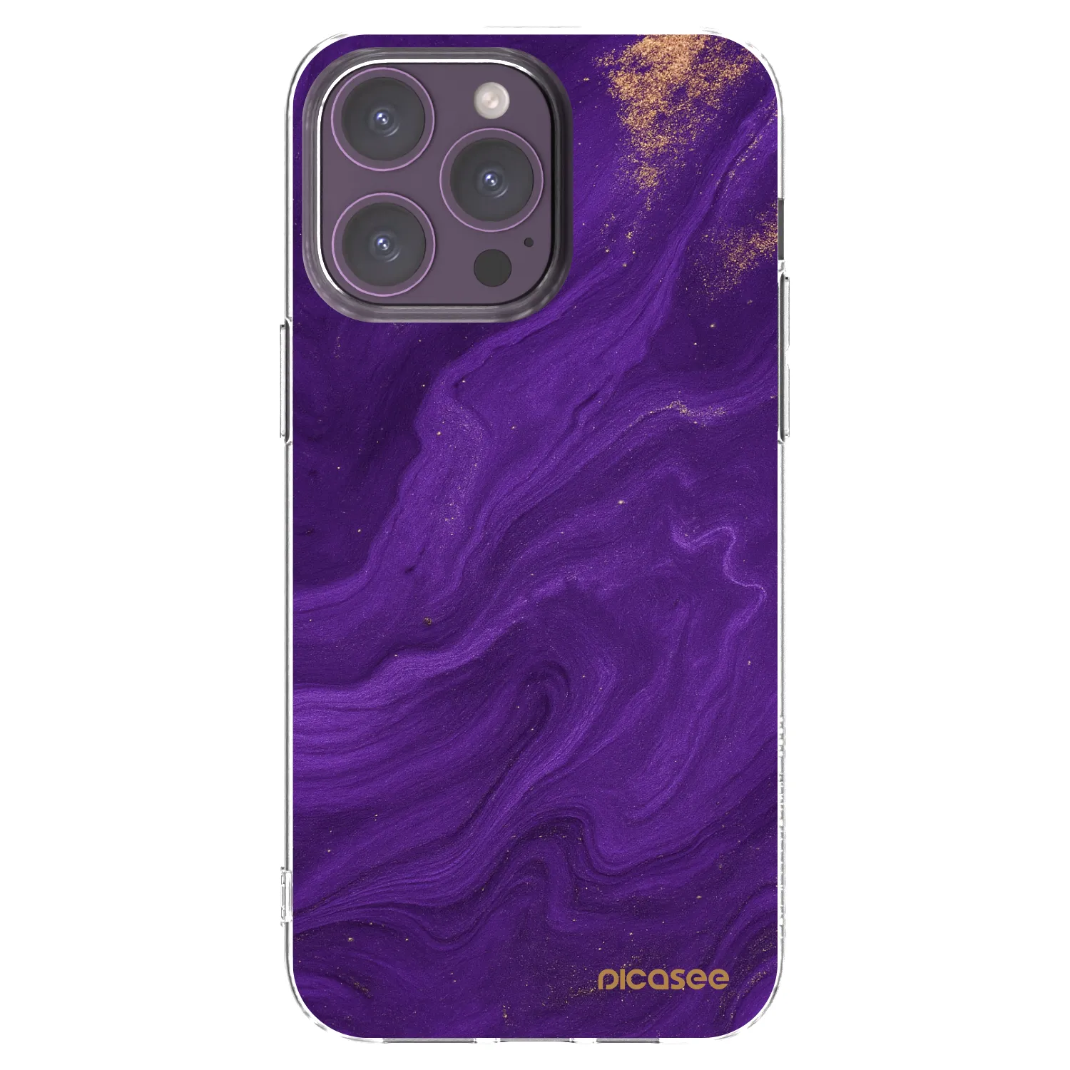 Picasee silikonowe przeźroczyste etui na Apple iPhone 14 Pro Max - Purple