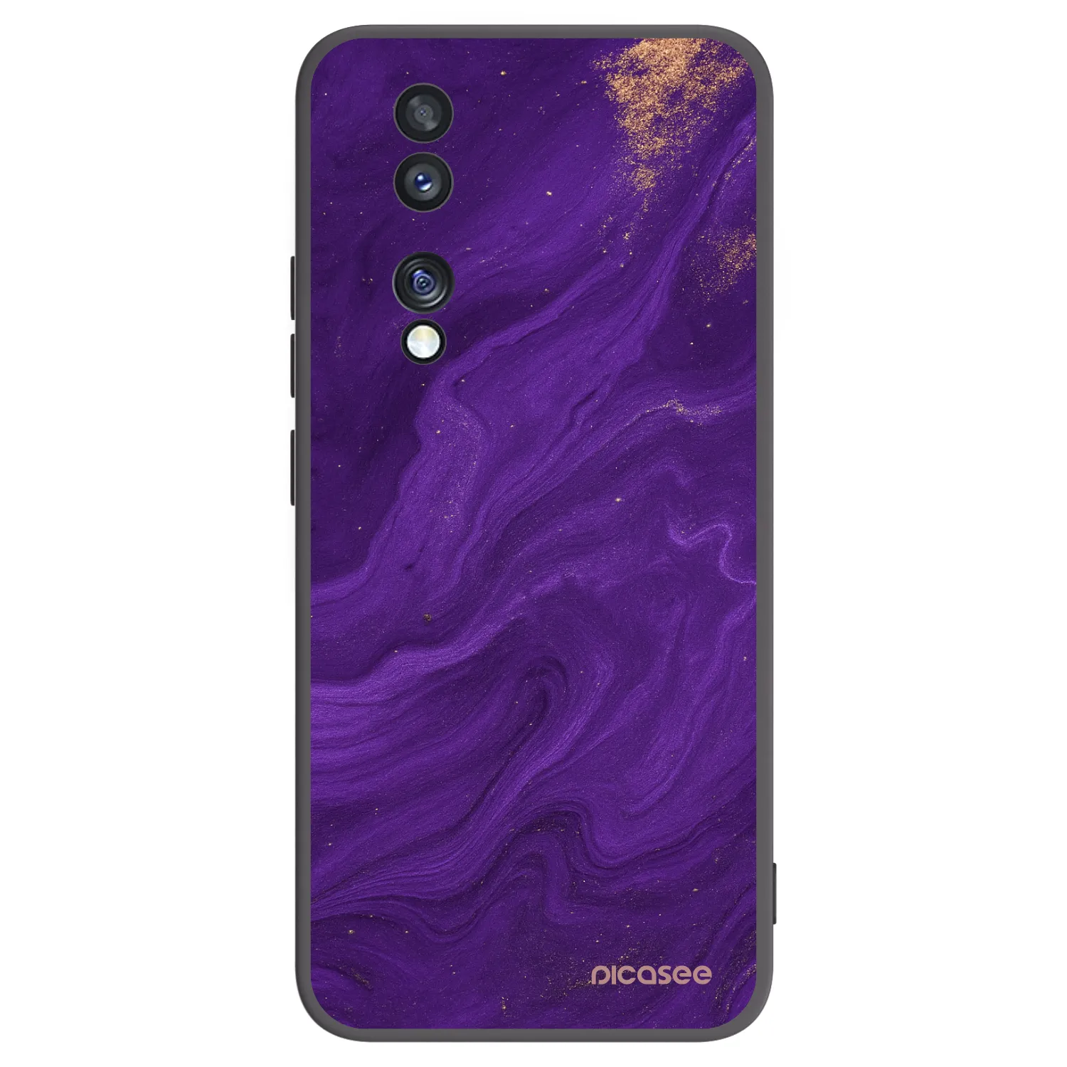 Picasee silikonowe czarne etui na Honor 70 - Purple