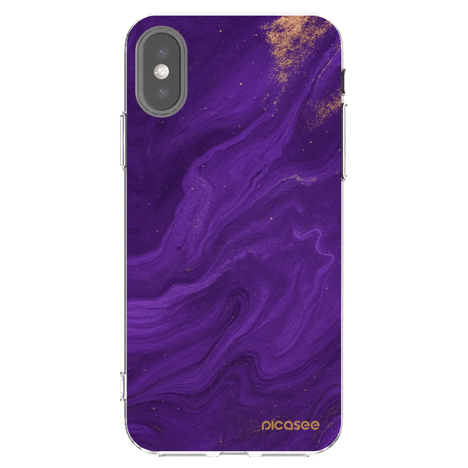 Picasee silikonowe przeźroczyste etui na Apple iPhone X/XS - Purple