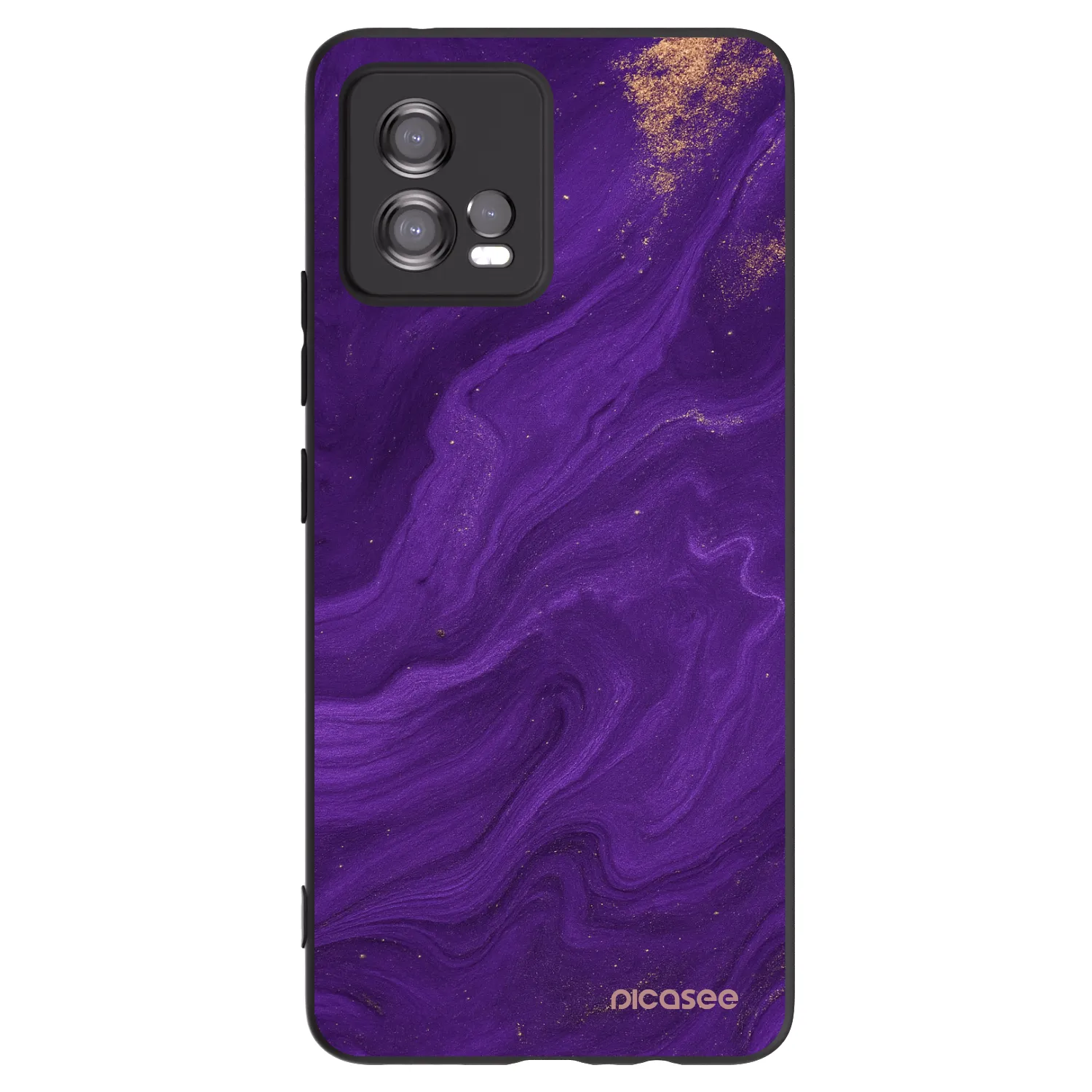Picasee silikonowe czarne etui na Motorola Moto G72 - Purple