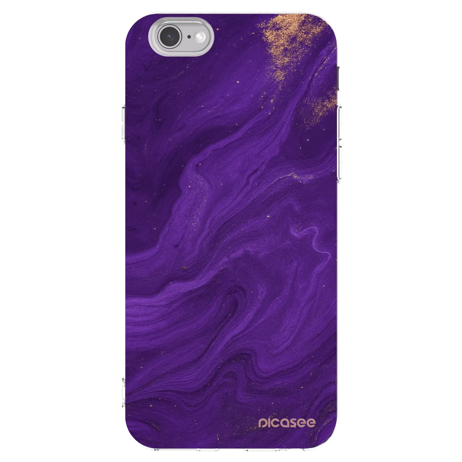 Picasee silikonowe przeźroczyste etui na Apple iPhone 6/6S - Purple