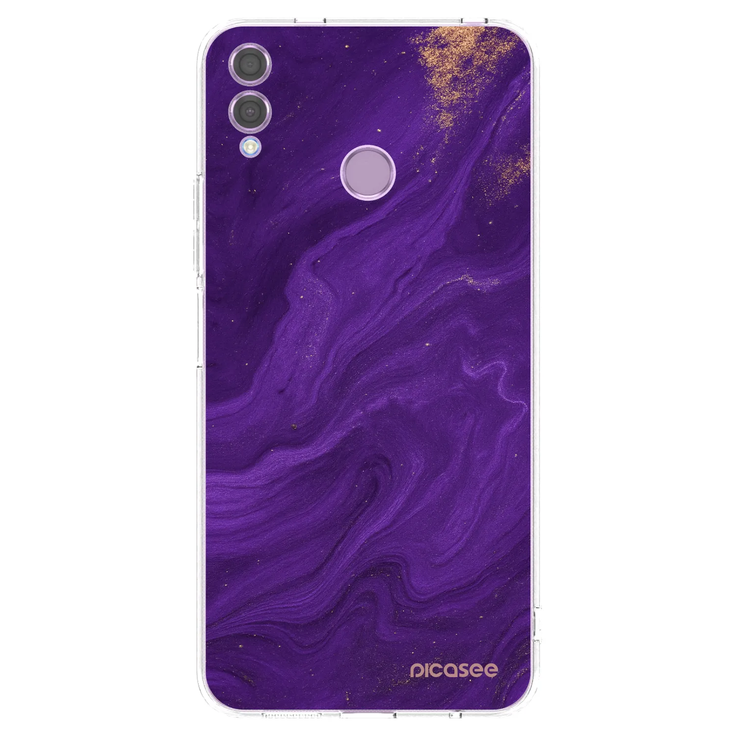 Picasee silikonowe przeźroczyste etui na Honor 8X - Purple