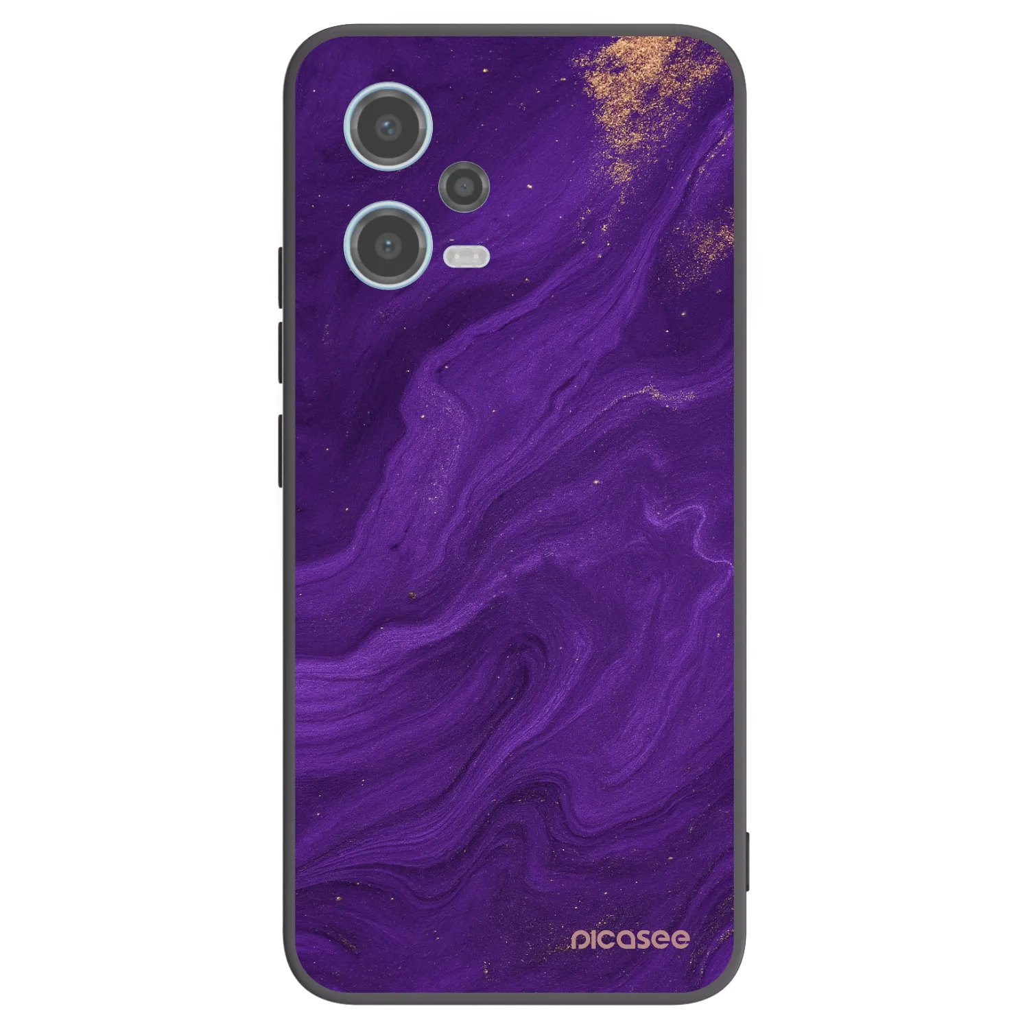 Picasee silikonowe czarne etui na Xiaomi Redmi Note 12 5G - Purple